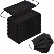 Vienreizējās medicīniskās sejas maskas, 50gb, melnas