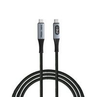 Verbatim 31849 Sync & Charge Cable USB-C to USB-C 240W 40Gbps 120cm, Power Display, Grey/Black