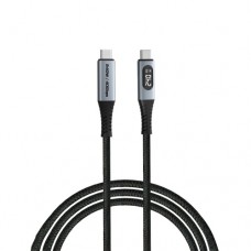 Verbatim 31849 Sync & Charge Cable USB-C to USB-C 240W 40Gbps 120cm, Power Display, Grey/Black
