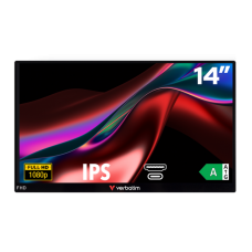 Verbatim 49590 Portable Monitor LIGHT 14'' IPS FHD 1920x1080 6ms 250cd/m2 60Hz, Black