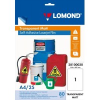 Lomond PET Laserjet Film Self Adhesive Transparent Matte A4, 25 sheets
