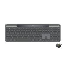 Logitech Signature Slim Solar+ K980 for Business Wireless Keyboard, RF+Bluetooth, US Int, Graphite