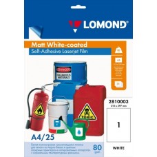 Lomond PET Laserjet Film Self Adhesive White-coated Matte A4, 25 sheets Lomond PET Laserjet Film Self Adhesive White-coated Matte A4, 25 sheets