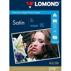 Lomond Premium Photo Paper Satin 270 g/m2 A3, 20 sheets, Warm Lomond Premium Photo Paper Satin 270 g/m2 A3, 20 sheets, Warm