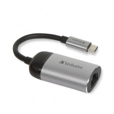 Verbatim 49146 USB-C to Gigabit Ethernet Adapter, USB 3.1 GEN 1, Gigabit Ethernet, Grey/Black Verbatim 49146 USB-C to Gigabit Ethernet Adapter, USB 3.1 GEN 1, Gigabit Ethernet, Grey/Black