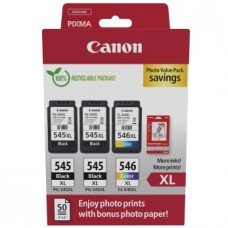 Canon PG-545XL/CL-546XL (8286B015) Photo value pack Ink Cartridge Multipack, BK/CMY Canon PG-545XL/CL-546XL (8286B015) Photo value pack Ink Cartridge Multipack, BK/CMY