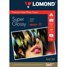 Lomond Premium Photo Paper Super Glossy 260 g/m2 A4, 20 sheets, Bright Lomond Premium Photo Paper Super Glossy 260 g/m2 A4, 20 sheets, Bright