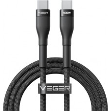 Veger Cable USB-C to USB-C PD 20V 5A 100W CC05 1.5m, Black Veger Cable USB-C to USB-C PD 20V 5A 100W CC05 1.5m, Black