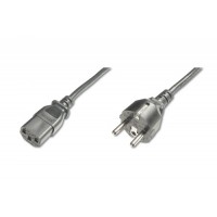 Digitus Power Cord, CEE 7/7 (Type-F) - C13 M/F, H05VVF3G 0.75qmm, 1.2 m, Black
