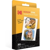 Kodak ZINK 2x3'' 50x76 mm 30 Sheets Pre-Cut Sticker Photo Paper